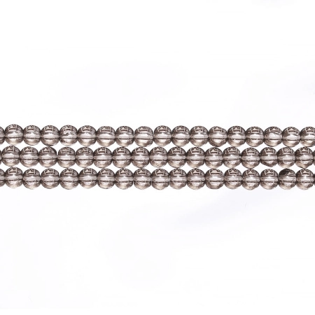 Бусины стеклянные, 4-5мм, серые, 78 шт., низка Бусины стеклянные, 4-5мм, серые, 78 шт., низка