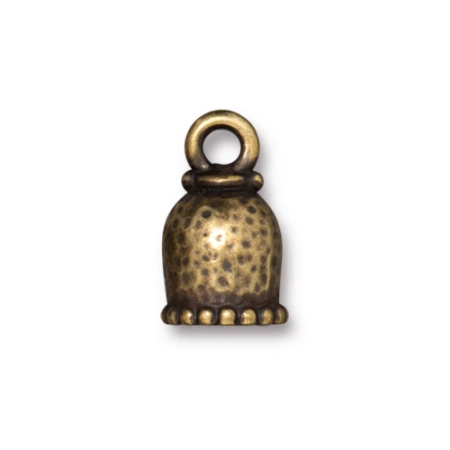 Концевики, 15х9мм (внутренний размер 5.5мм), TierraCast, узорные, клеевые, для шнура, базовый материал - оловянный сплав, бронзовые с чернением, пара