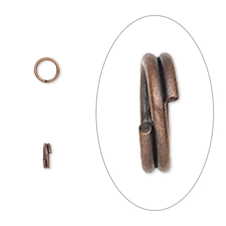 Соединительное колечко, 5мм (толщина 0.6мм, внутренний размер 3.8мм), двойное, базовый материал - сталь, темная медь, 100 шт.