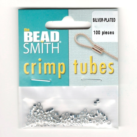 Кримпы, 2.5х1.7мм, Bead Smith, трубочки, базовый материал - латунь, посеребренные, 100 шт.