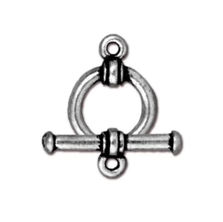 Застежка, 16х12мм, TierraCast, тогл, лаконичный, базовый материал - оловянный сплав, родий с чернением, 1 шт.