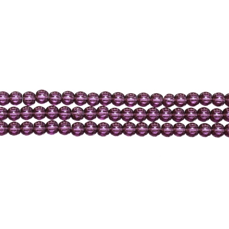 Бусины стеклянные, 4мм, фиолетовые, 76 шт., низка