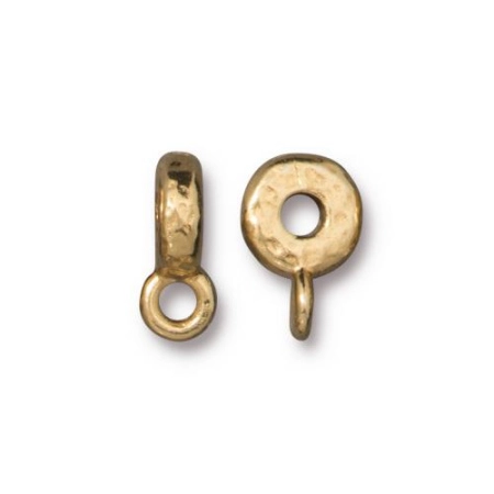 Держатель, 12х5мм, TierraCast, лаконичный, узорный, базовый материал - оловянный сплав, позолоченный, 2 шт.