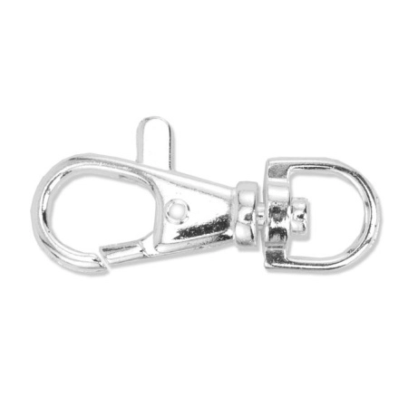 Застежка, 39х13мм, Beadalon, карабин удлиненный, с вращающимся кольцом, базовый материал - латунь, посеребренный, 2 шт.