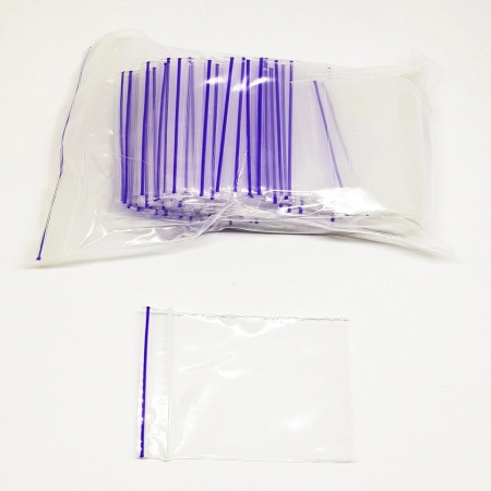 Пакетики zip-lock (грипперы), 3.5х4.5см, 50 мкм, прозрачные, 100 шт.