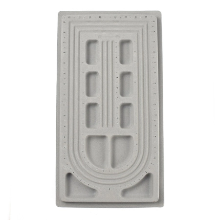 Доска для сборки бус и браслетов, 49х27 см, 3 полосы, флоковое покрытие, серая, 1 шт.