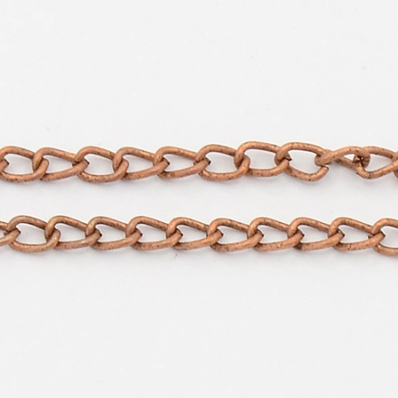 Цепочка отрезная (без замка), 3х2мм, витая, базовый материал - железо, медная, 5 метров