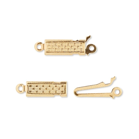 Застежка, 20х5мм, текстурированный прямоугольник, базовый материал - латунь, позолоченный, 1 шт. Застежка, 20х5мм, текстурированный прямоугольник, базовый материал - латунь, позолоченный, 1 шт.
