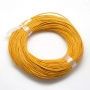 <p>Шнур из натуральной спрессованной кожи, окрашенный в желтый цвет. Прокрас неравномерный, может проглядывать тёмная основа. Оттенок может отличаться от фотографии и в разных поставках. Сечение шнура может быть не совсем круглым. Толщина шнура может немного отличаться от заявленной. По возможности, продается цельным куском, однако, может поставляться несколькими отрезами. Цена за 2 метра.  </p>