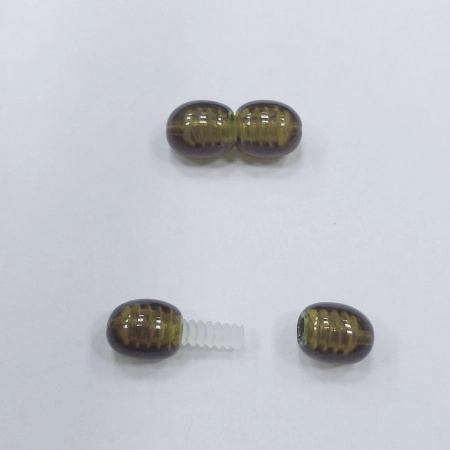 Застежка-концевик, 16х7мм, закручивающийся бочонок, базовый материал - пластик, цвет хаки, 2 шт.