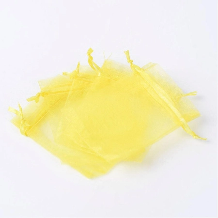 Мешочек из органзы, 9х7см, ярко-желтый с желтой ленточкой, 20 шт. Мешочек из органзы, 9х7см, ярко-желтый с желтой ленточкой, 20 шт.