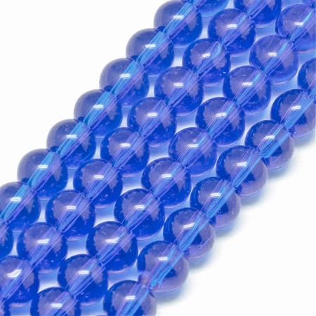<p>Стеклянные бусины - гладкие шарики, цвет синий. В низке около 48 бусин. Бусины могут незначительно отличаться по размеру и форме. Оттенок может немного отличаться от представленного на фото. Цена за низку (низки формируются без проверки каждой бусины на дефекты).</p>