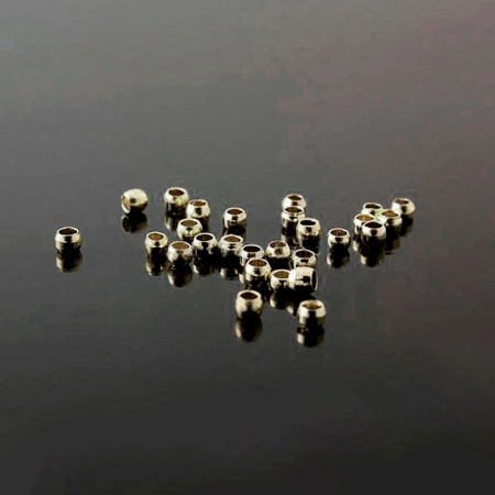 Кримпы, 2х1.5мм, Корея, базовый материал - латунь, тёмно-золотистого цвета, 1 грамм