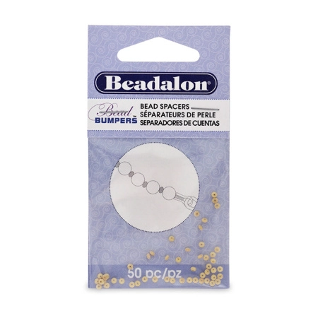 Бусина-разделитель силиконовая, 2х1мм, рондель Beadalon Bead Bumpers, золотисто-бежевая, 50 шт.