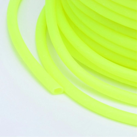 Шнур резиновый полый, около 2мм, неоновый кислотно-желтый, 10 метров