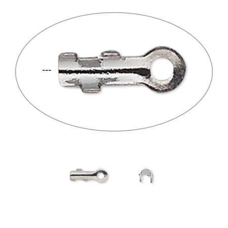 Концевики, 7х2мм (внутренний размер 1мм), обжимные, базовый материал - латунь, вороненая сталь, пара