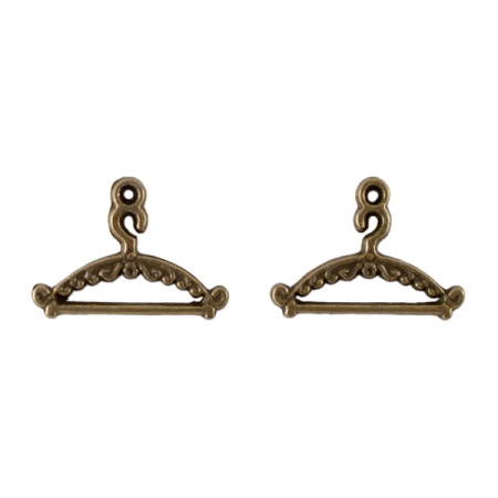 Подвеска, 24х17мм, вешалка, базовый материал - цинковый сплав, бронзовая, 1 шт.