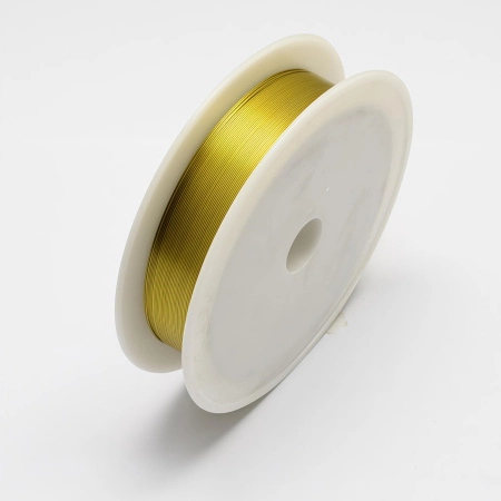 Проволока гибкая, 0.3мм, средней жесткости, золотистого цвета, 20 метров, катушка