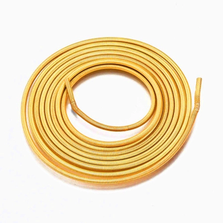 Канитель, 2мм, жёсткая, гладкая, золотистая (яркое золото), 95 см, 1 шт.