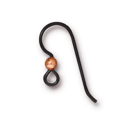 Швензы открытые, 16мм, TierraCast, базовый материал - ниобий, черные с медным шариком, пара