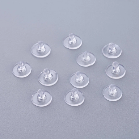 Застежки для пусет, 10х6мм, вазочки, базовый материал - силикон, без покрытия, 5 грамм