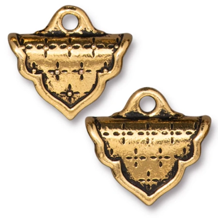 Концевики, 17х17мм (ширина 17мм), TierraCast, зажимы для ленты, Марракеш, базовый материал - оловянный сплав, позолоченные с чернением, пара