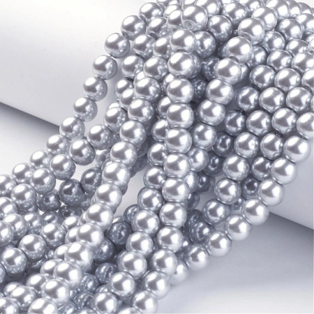 Бусина стеклянная, 8мм, жемчуг искусственный, серый, 107 шт., низка <p>
Серые стеклянные бусины с покрытием под жемчуг. Бусины могут немного отличаться по форме и размеру, быть слегка приплюснутыми у отверстия. Оттенок может немного отличаться от представленного на фотографии (в последней поставке на одной низке может попадаться жемчуг разных оттенков серого). Цена за низку 78 см, около 107 шт.
</p><p>ВНИМАНИЕ: на одной низке могут быть как серые бусины, так и бусины с зеленоватым и розоватым отливом.</p>