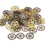 <p>Набор декоративных элементов - шестеренок из металлического сплава. Эти шестеренки могут также использоваться как подвески или соединительные элементы. Отлично подойдут для украшений в стиле стимпанк (steampunk). Возможные цвета: золото, бронза, медь, тибетское серебро. Оттенок может отличаться от фотографии и в разных поставках. Цена за 20 шестерёнок случайного цвета.</p>