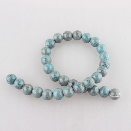 Бусина керамическая, 8мм, круглая, сине-голубая с коричневыми крапинками, 1 шт. <p>
Керамическая бусина - шарик ручной работы. Бусина покрыта глазурью темно-голубого цвета с коричневыми точками. Бусины могут немного отличаться по форме и размеру, рисунок на каждой бусине уникален. Диаметр отверстия - около 2 мм. Цена за 1 бусину.
</p>