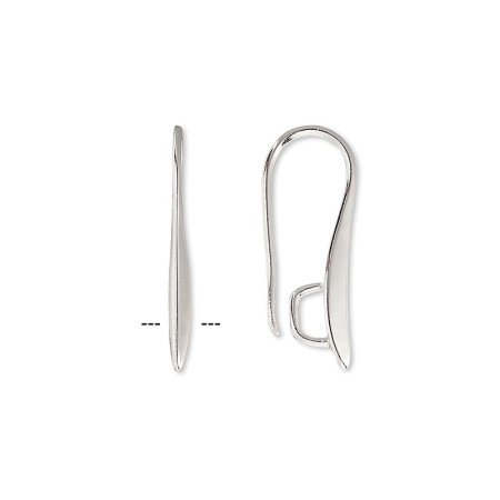 Швензы открытые, 22мм, элегантные со скрытой петелькой, базовый материал - латунь, посеребренные, пара