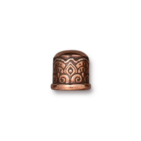 Цилиндр, 9.5х9мм (внутренний размер 6мм), TierraCast, Храм, базовый материал - оловянный сплав, медный с чернением, 1 шт.