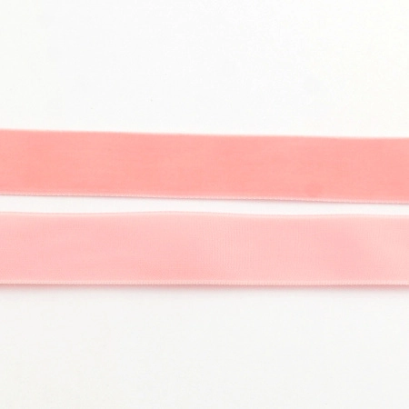 Лента бархатная, 13мм, персиково-розовая, 5 метров