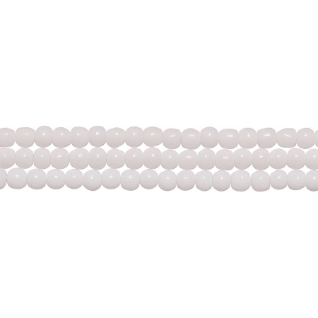 Бусины стеклянные, 4мм, белые, 75 шт., низка