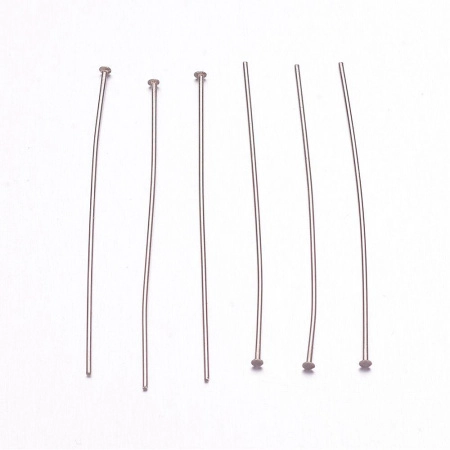 Пины со шляпкой, 50х0.6мм, базовый материал - нержавеющая сталь, без покрытия, 5 грамм