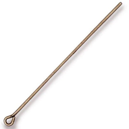 Пины с ушком, 55х0.723мм, TierraCast, базовый материал - латунь, бронзовые с чернением, 40 шт.