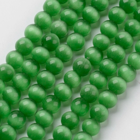 <p>Низка бусин, кошачий глаз (имитация). Оттенок может немного отличаться от представленного на фотографии. Бусины могут немного отличаться по форме и размеру. В низке около 65 бусин. Цена за низку.</p>