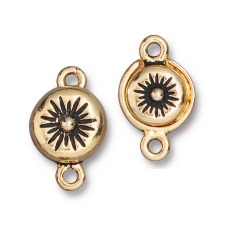 Застежка, 17.5х11мм, TierraCast, магнитная, со звездой, базовый материал - оловянный сплав, позолоченная с чернением, 1 шт.