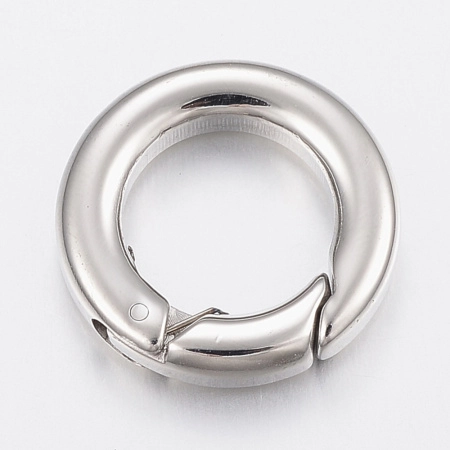Застежка, 18х3.5мм, круглый карабин, гладкий, базовый материал - нержавеющая сталь, без покрытия, 1 шт.