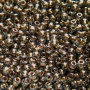 <p>Японский бисер TOHO Round (круглый Тохо), размер 11/0 (2.2 мм). Прозрачный серый с золотистой сердцевиной (Gold-Lined Black Diamond). Цена за 10 грамм. Среднее количество бисерин в 1 грамме Toho 11/0 от 70 до 120 штук, может сильно варьироваться в зависимости от вида бисера.</p>