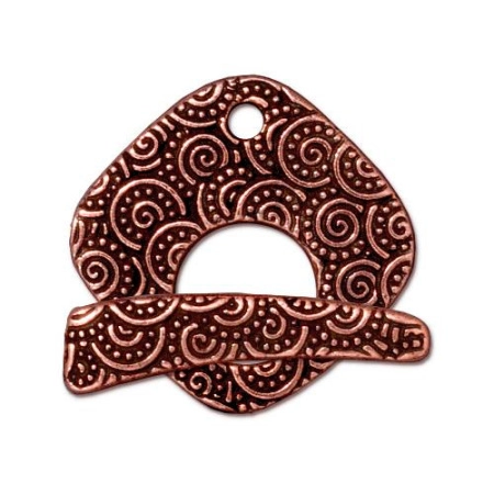 Застежка, 24мм, TierraCast, тогл, ромб со спиральным узором, базовый материал - оловянный сплав, медный, 1 шт., УЦЕНКА Застежка, 24мм, TierraCast, тогл, ромб со спиральным узором, базовый материал - оловянный сплав, медный, 1 шт., УЦЕНКА