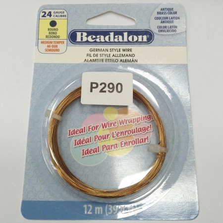 <p>Качественная проволока для создания украшений и других видов рукоделия Beadalon German style wire. Базовый материал - медь, цвет античная латунь. Оттенок может отличаться от фотографии и в разных поставках. Дизайн упаковки может немного отличаться от фотографии. Толщина 24 gauge (около 0.511 мм). Намотка может состоять из нескольких частей. Цена за моток 12 метров.</p>