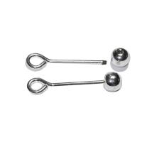 Штифт, 46мм, скручивающийся шарик, базовый материал - сталь, посеребренный, 1 шт.