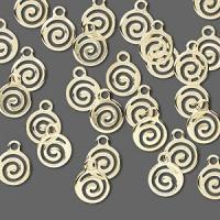 Подвеска, 9х7мм, спираль круглая, базовый материал - латунь, позолоченная, 5 шт.