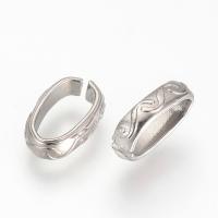 Коннектор, 13х8х3мм, овал разъемный (звено цепи), с витым узором, базовый материал - нержавеющая сталь, без покрытия, 25 грамм