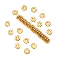 Бусина металлическая, 4х1мм, TierraCast, рондель Heishi кенийская, базовый материал - оловянный сплав, позолоченная, 10 шт.