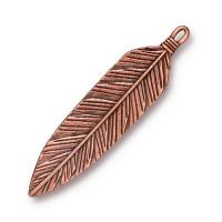 Подвеска, 72х17.1мм, TierraCast, перо большое, базовый материал - оловянный сплав, медное с чернением, 1 шт.
