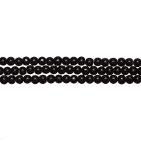 Бусины стеклянные, 4мм, черные, 78 шт., низка