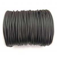 Шнур резиновый полый, около 2мм, черный, матовый, 10 метров