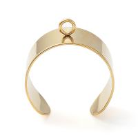 Основа для кольца, регулируемого размера, широкая, с одной петелькой, базовый материал - нержавеющая сталь, позолоченная, 2 шт.