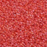 Бисер TOHO круглый, размер 11/0, цвет #185 (Окрашенный изнутри, глянцевый хрусталь/коралл), 10 грамм